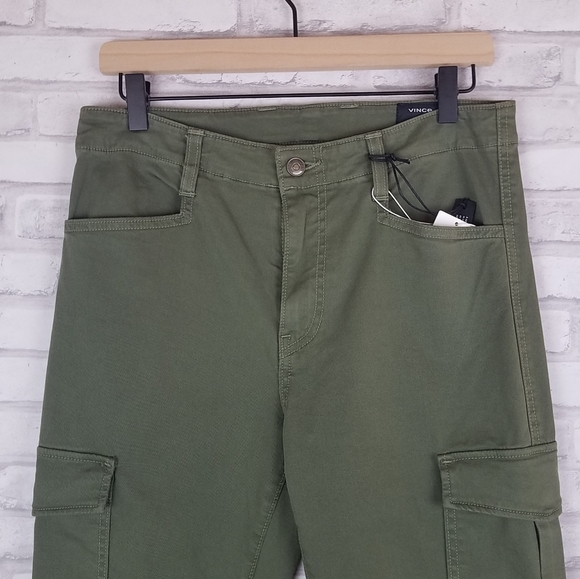 NWOT VINCE Army Green Stretch Twill Skinny Cargo Pants - Picture 3 of 13